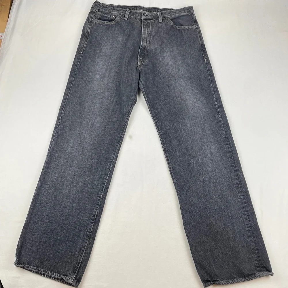 Polo Jeans Co Ralph Lauren Mens 36x30 Faded Black Straight Leg Denim Jeans